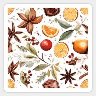 Holiday spices pattern (white) Magnet